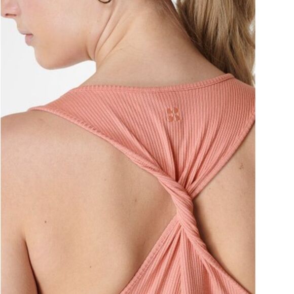 Sweaty Betty Women’s 4/6 Weekend Cinch Side Midi Dress Rose Pink Stretchy Rib - Picture 5 of 9